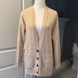 Frame Wool Silk Cashmere Nubby Button-Up Cardigan Sz XS